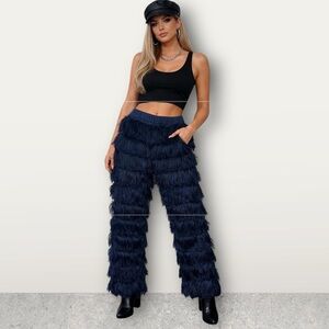 Eva Franco Tiered Fringe Pants Size 6 NWOT